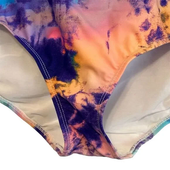 Torrid Tie-Dye High Waist Swim Bottoms Plus Size 1 Multicolor Women's - Picture 4 of 12